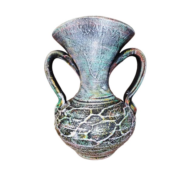 Early 20th Century Venetian Amphora Style Ceramic Twin Handled Vase For Sale In Atlanta - Image 6 of 6