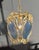 1960s Ceiling Light Vintage French Brass Blue Glass Chandelier For Sale - Image 11 of 14