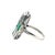 Platinum 9.50 Carat Aquamarine, Emerald and Diamond Ring, Size 7 For Sale - Image 4 of 6