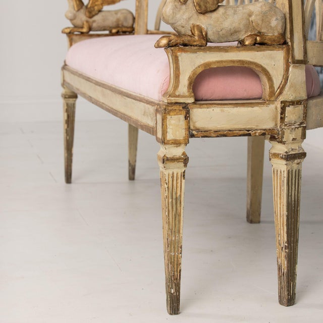 Wood 18th C. Italian Neoclassical Sphinx Sofa in Original Paint and Giltwood For Sale - Image 7 of 18