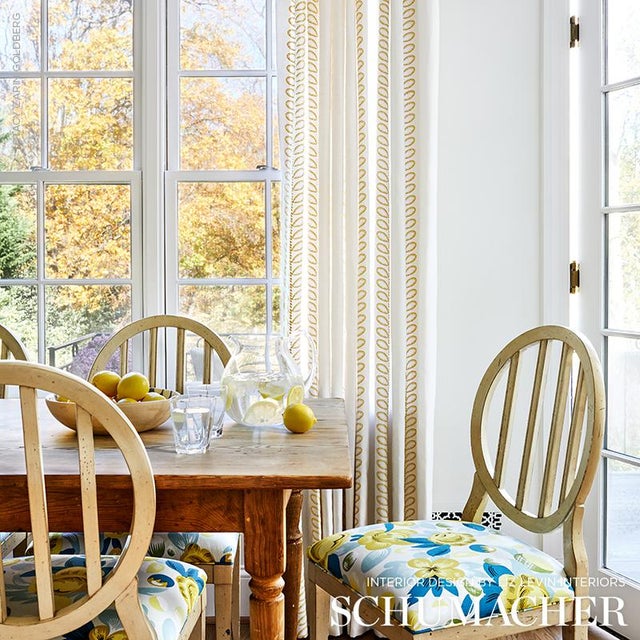 Mid-Century Modern Sample - Schumacher X Paul Poiret Juin Fabric in Citron & Peacock For Sale - Image 3 of 3