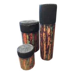 Artisan Hand Made Copper Glazed Cannisters Vessels -Set of 3