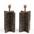 A pair of striking lamp bases of cruciform form, entirely clad in a meticulously arranged patchwork of natural mica...