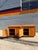 Brown 1950s Pair of Rare Paul László Inc. Beverly Hills Custom Ribbon Grain Mahogany Nightstands For Sale - Image 8 of 10