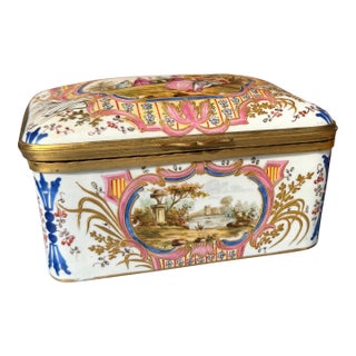 Antique Edme Samson Paris France French Porcelain Box For Sale