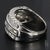 Metal Vintage Platinum Three-Row Band With Round & Baguette Diamonds - Size 4.5 For Sale - Image 7 of 9