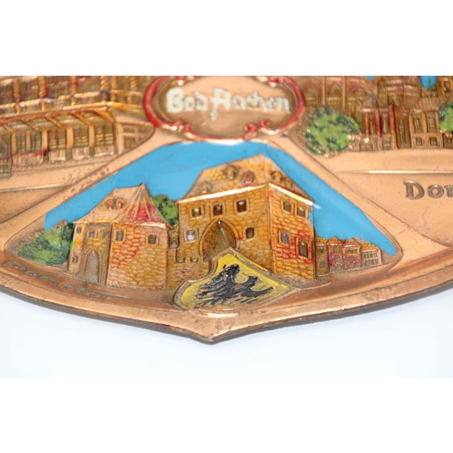 Hand-Painted Copper Plates, German Souvenir, Arts and Crafts Style For Sale - Image 12 of 15