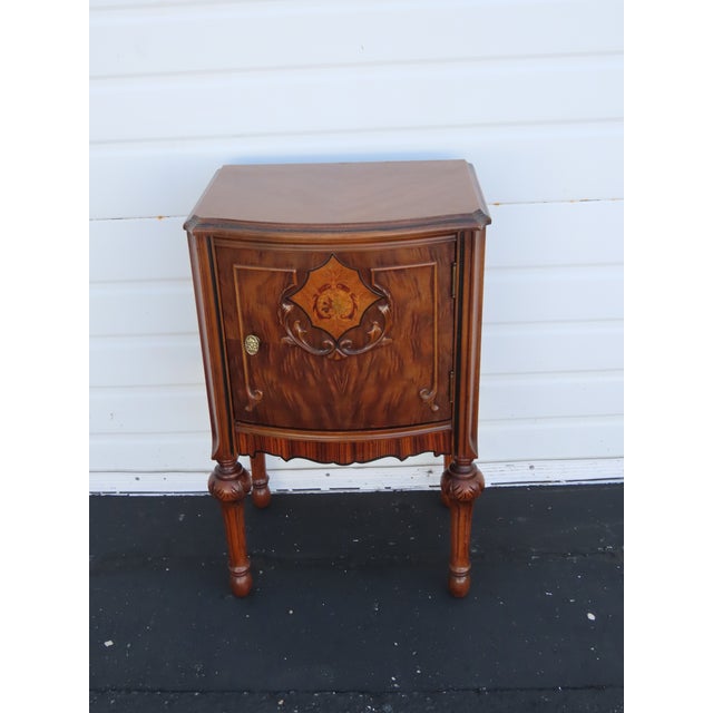 This classic Nightstand is made out of wood, solid wood, and veneer. This Nightstand has a lovely Jacobean style and...