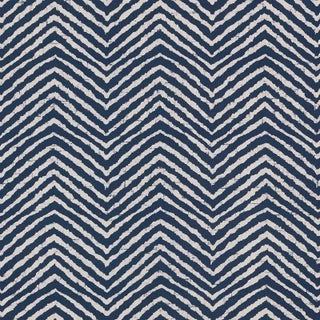 Schumacher Moka Fabric in Indigo For Sale