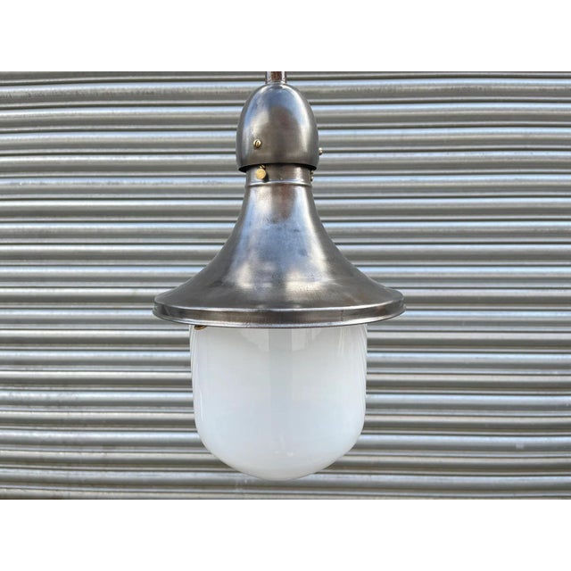 Metal Industrial Pendant Light by Kandem - Körting & Mathiesen Leipzig, 1930s For Sale - Image 7 of 11