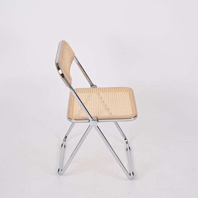 Straw and Chrome Plia Chair by Giancarlo Piretti for Castelli, 1970s For Sale - Image 3 of 16