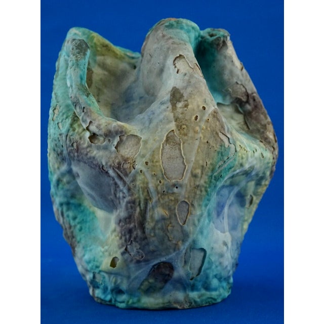 Acid-Treated Majolica Ceramic Vase by Icav Icam Giordano Vietri, Italy, 1930s For Sale - Image 9 of 18