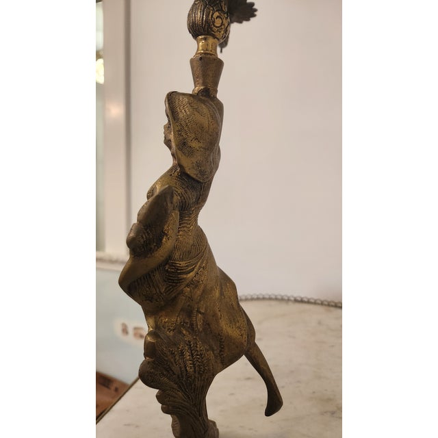 Monumental Brass Figural Maiden 13-Light Candelabrum, Circa 1960s For Sale - Image 10 of 18