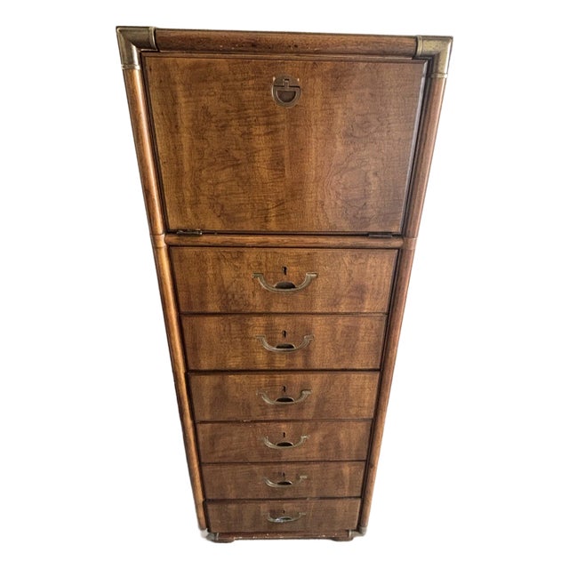 1970s Drexel Accolade Campaign Lingerie Vanity Jewelry Chest For Sale