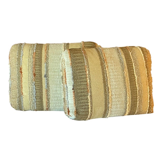 Mid-Century Boho Chic Kilim Accent Decorative Pillows - A Pair. For Sale