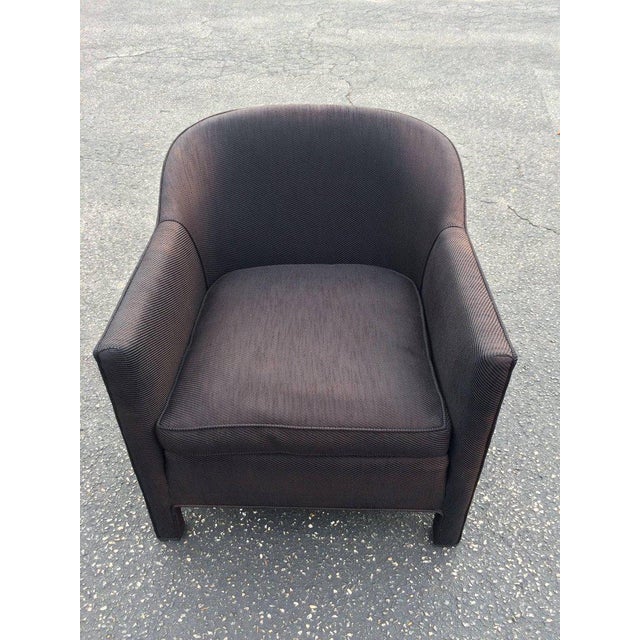 Three Legged Black Barrel Back Club Chair By Ward Bennett Chairish