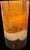 Contemporary Vintage Pier 1 Amber Tortoiseshell Art Glass Hurricane Candle Holder & Vase For Sale - Image 3 of 9