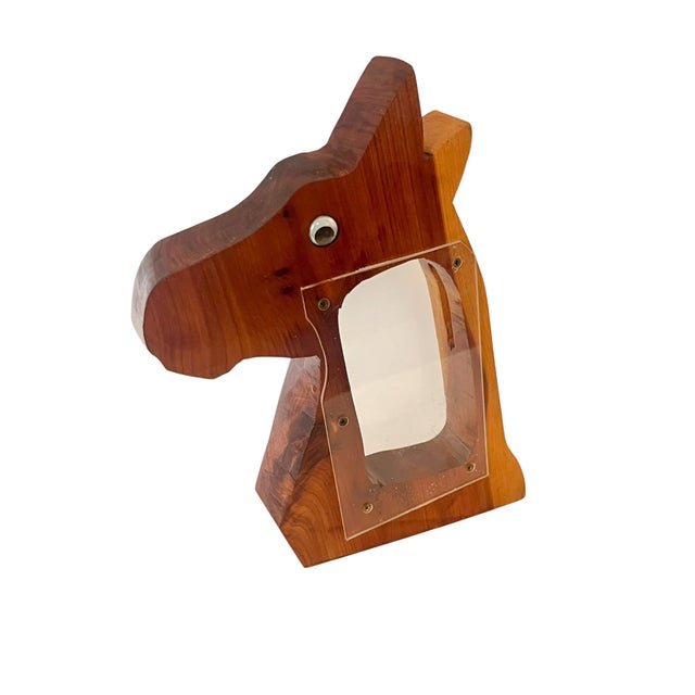 Pair Vintage Western Folk Art Wooden Horse Head Coin Banks For Sale - Image 13 of 16