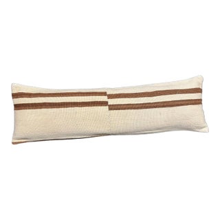Turkish Hemp Pillow Cushion Natural Beige Brown Cushion Cover 14"x45" For Sale