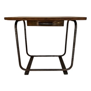 Tubular Desk with Wooden Top, 20th Century For Sale