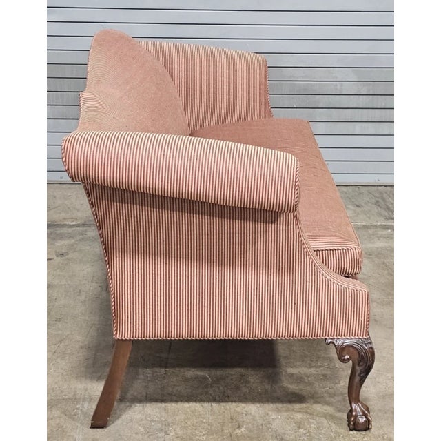Kittinger Late 20th Century Kittinger Mahogany Williamsburg Style Chippendale Style Sofa Claw and Ball Feet For Sale - Image 4 of 10