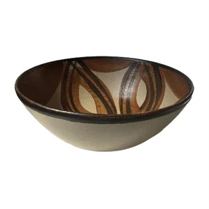 Modernist Ceramic Bowl with Leaves by Kähler for Herman August Kähler, 1970s