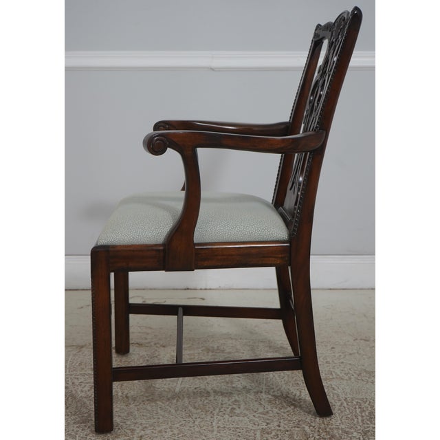 Chippendale Set of 8 Maitland Smith Chippendale Mahogany Dining Room Chairs For Sale - Image 3 of 18