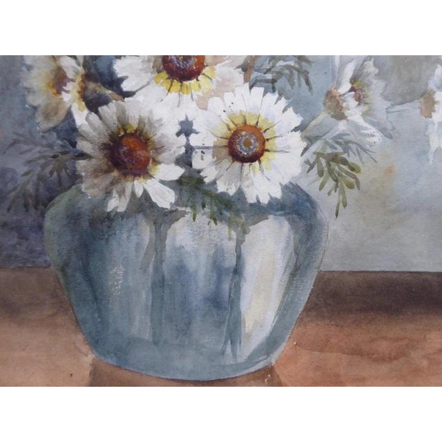 M. Beech, Daisies in a Vase Still Life, Watercolour Painting For Sale - Image 11 of 14