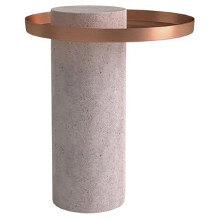 Medium Travertine Guéridon by Sebastian Herkner For Sale