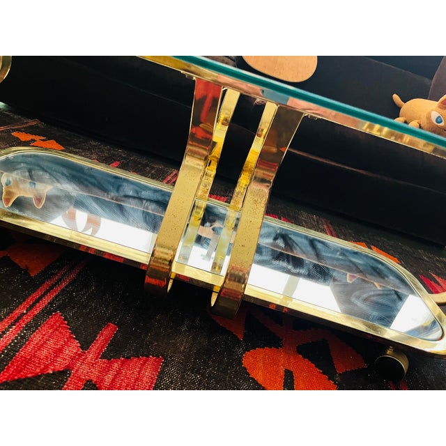 Brass and Glass Coffee Table Hollywood Regency Glam For Sale - Image 11 of 13