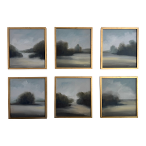 Collection of 6 Gold Framed Original Beach Landscape Paintings