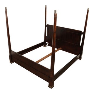 Late 20th Century Milling Road Italian Style King Size Tall Poster Bed Frame For Sale