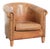 Sheepskin Club Armchair in Light Cognac with Decorative Nails For Sale