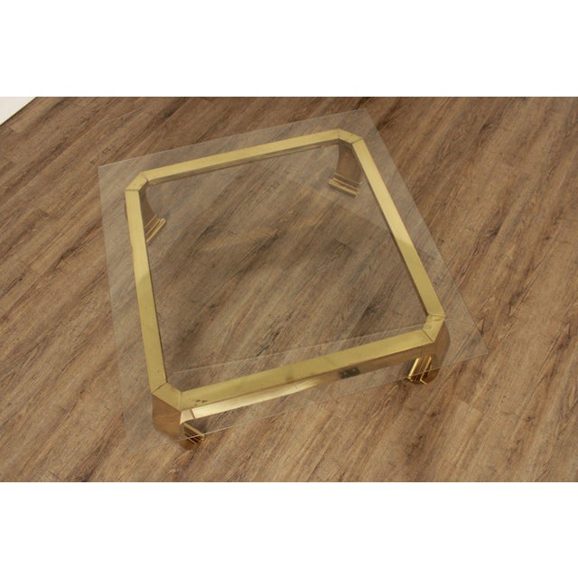 Brass Mastercraft Attributed Hollywood Regency Asian Inspired Brass and Glass Coffee Table For Sale - Image 8 of 18