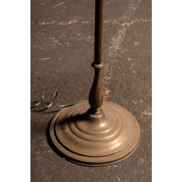 Metal Adjustable Height Bridge Arm Lamp W Carnival Shade For Sale - Image 7 of 7