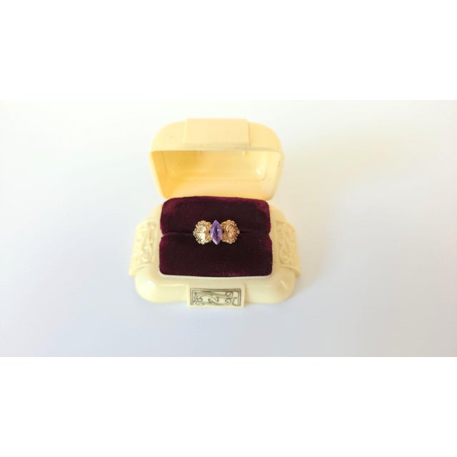 Antique 14k Yellow and Rose Gold Amethyst Sweetheart Ring, Circa 1890–1910, Size 10 For Sale - Image 17 of 17