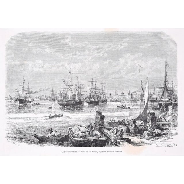 La Nouvelle Orléans - Original Woodcut Print After T.A. Weber - 1876 1876 For Sale