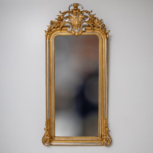 Gold Antique Louis Philippe Wall Mirror, 1800s For Sale - Image 8 of 8