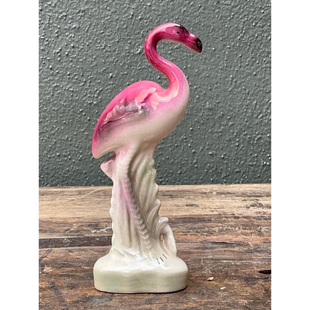 Ceramic Vintage MCM Glazed Ceramic Flamingo For Sale - Image 7 of 12
