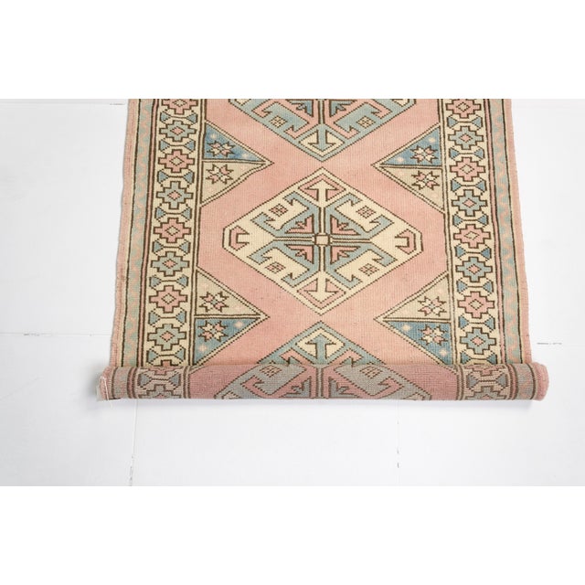 1950s 1950s Boho Chic Pastel Entryway Rug For Sale - Image 5 of 9