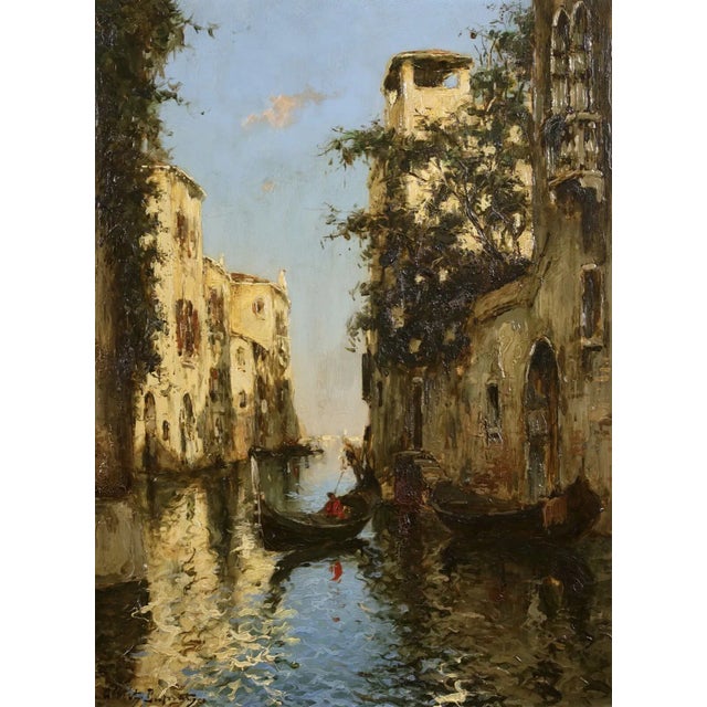 Large French Post Impressionist oil painting on panel by listed Italian artist, Albert F Duprat 1882-1974. It is a very...