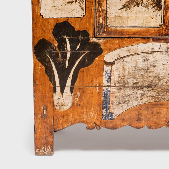 Early 19th Century Chinese Painted Autumn Harvest Cabinet, C. 1800 For Sale - Image 5 of 9