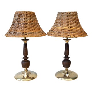 Vintage Scandinavian 32060 Table Lamp by Bertil Brisborg for Nordiska Kompaniet, 1940s, Set of 2 For Sale