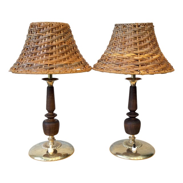 Vintage Scandinavian 32060 Table Lamp by Bertil Brisborg for Nordiska Kompaniet, 1940s, Set of 2 For Sale