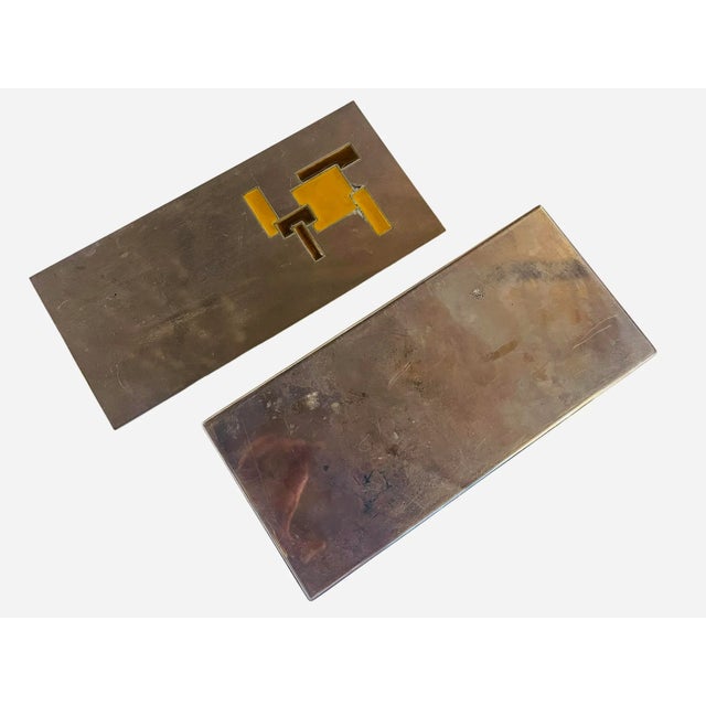 Italian Mid-Century Modern Enameled Metal Box For Sale In Los Angeles - Image 6 of 7