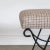 Linen Panoplie Iron Loop Stool, Linen Check For Sale - Image 8 of 8