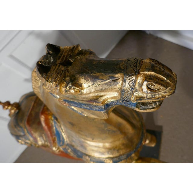 Mid-19th Century Carved and Painted Wooden Tang Dynasty Horse, 1850s For Sale - Image 3 of 12