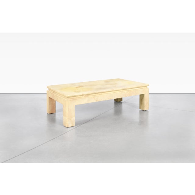 Karl Springer 1980s Vintage Leather Goatskin Coffee Table Attributed to Karl Springer For Sale - Image 4 of 12