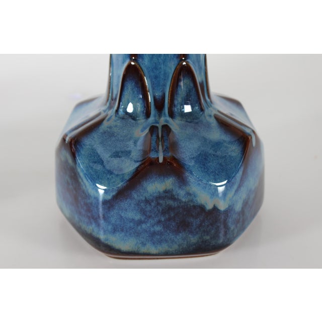 Blue Mid-Century Danish Blue Glazed Table Lamps by Einar Johansen for Søholm, 1960s, Set of 2 For Sale - Image 8 of 13