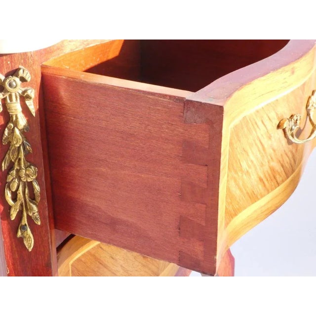 Vintage Louis XV Style Nightstand with Marble Top, 1940s For Sale - Image 10 of 12